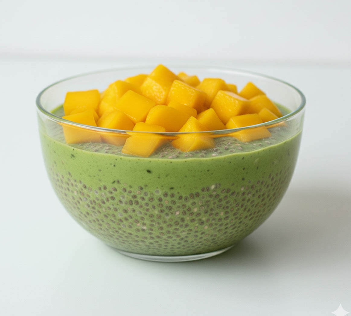 Pudín de Mango y Matcha