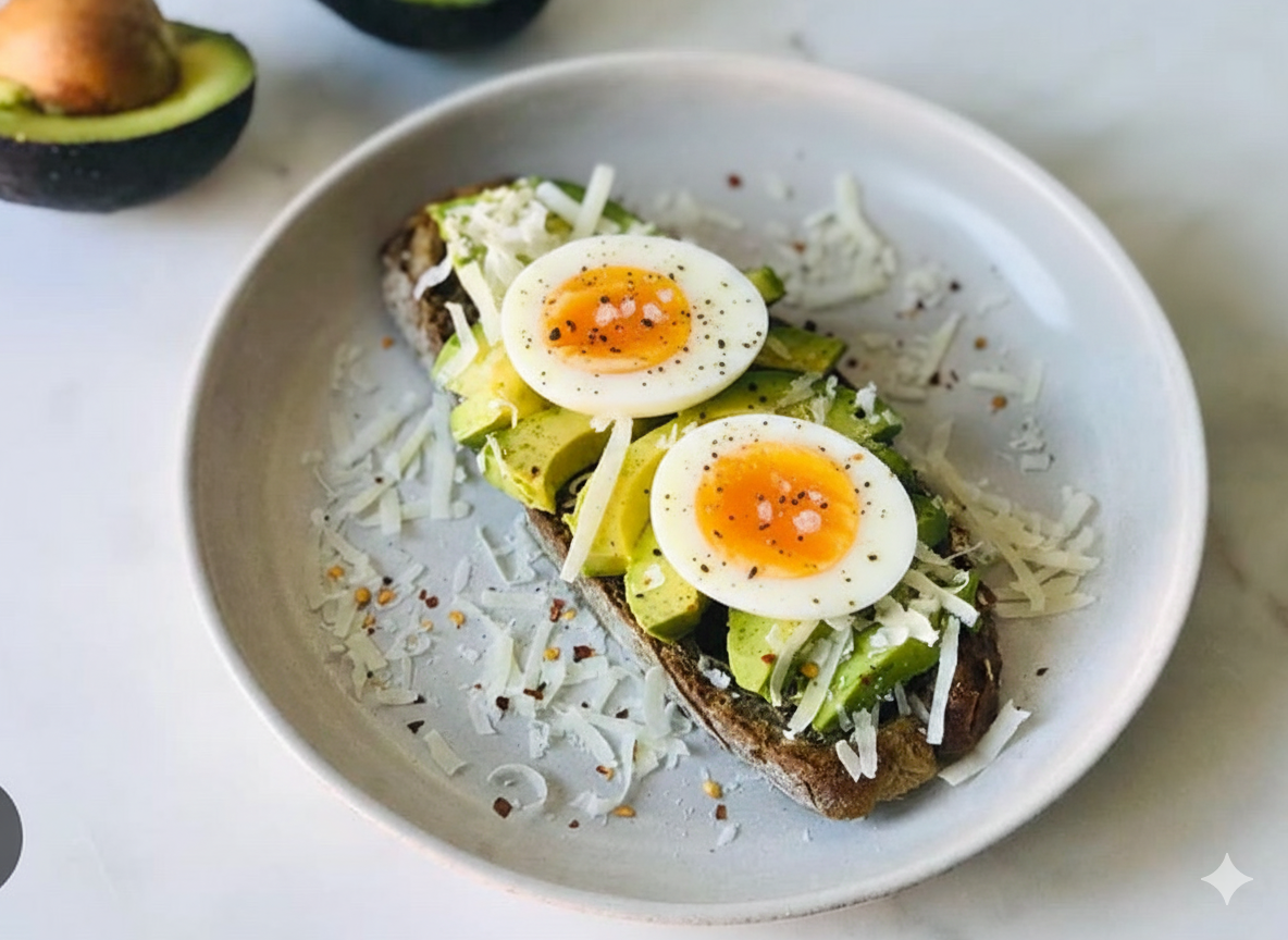 Tostada cremosa de aguacate y huevo